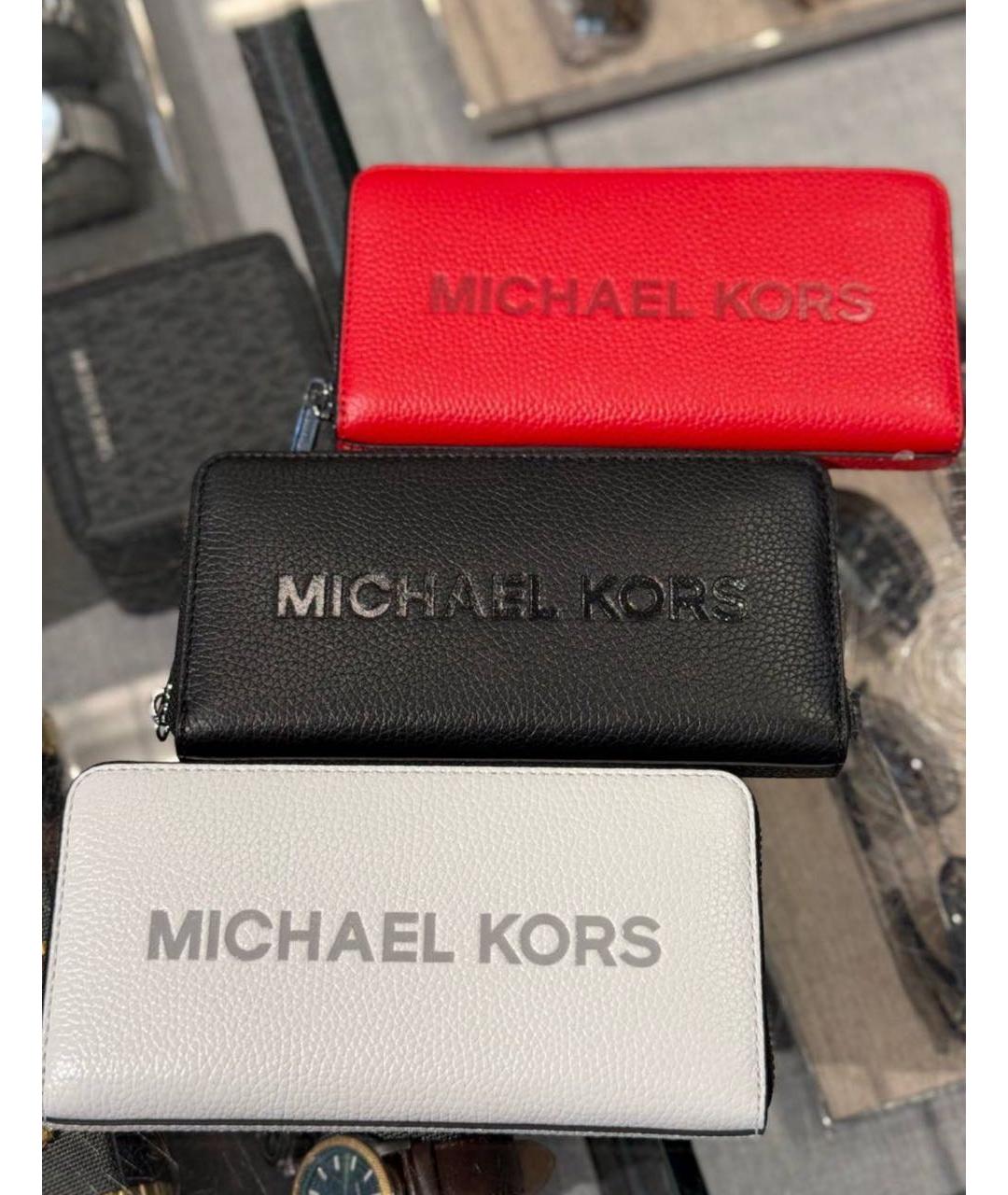 MICHAEL KORS Черный кожаный кошелек, фото 7