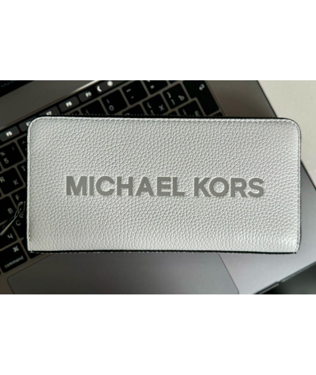 MICHAEL KORS Белый кожаный кошелек, фото 7