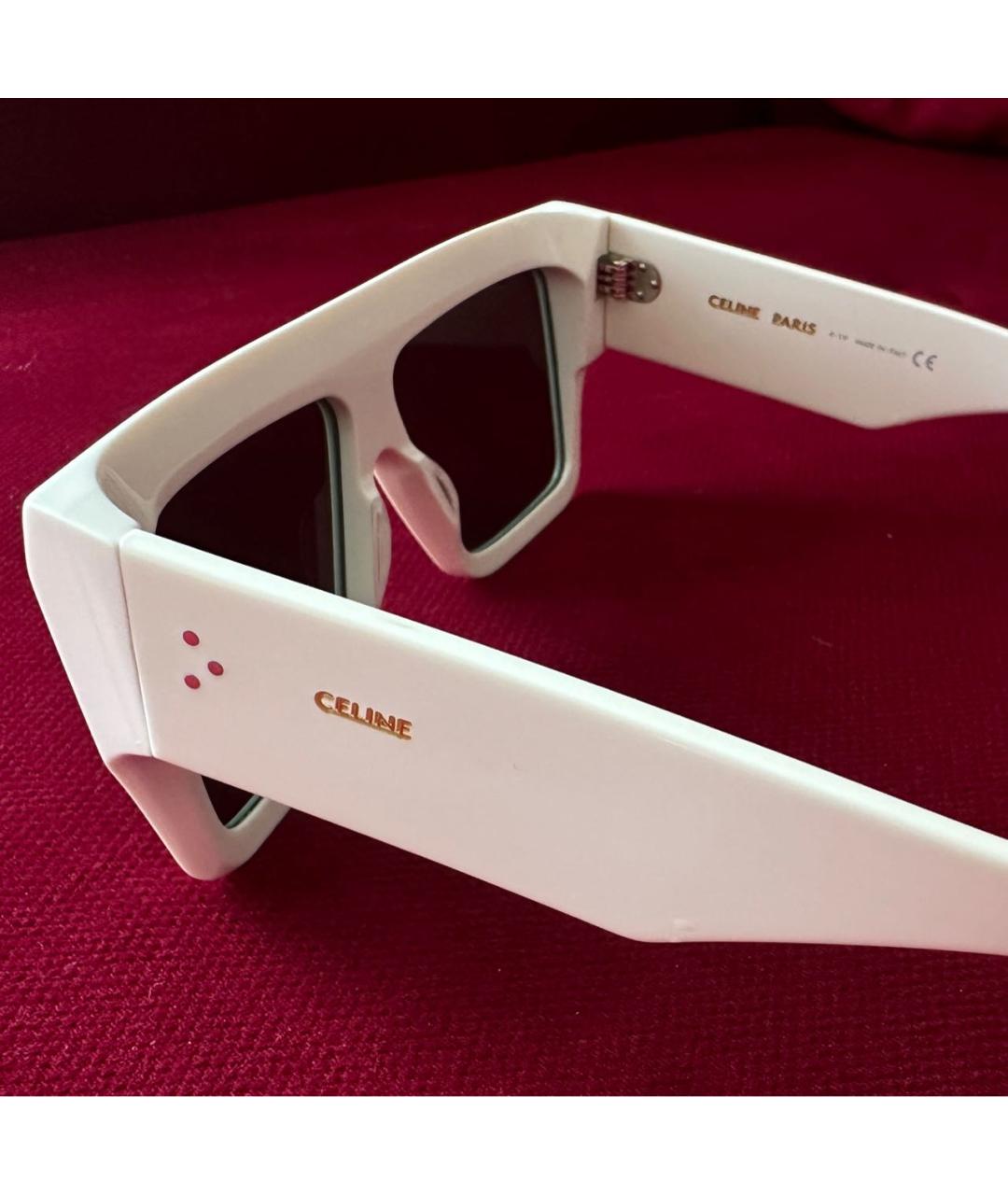 CELINE Белые пластиковые солнцезащитные очки, фото 3