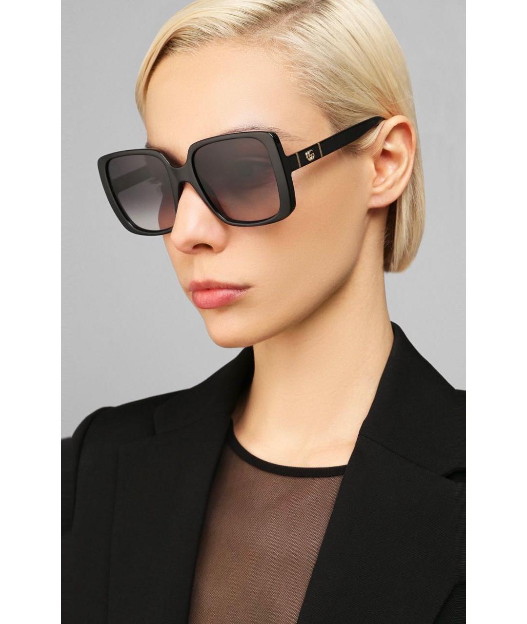 GUCCI Черные пластиковые солнцезащитные очки, фото 7