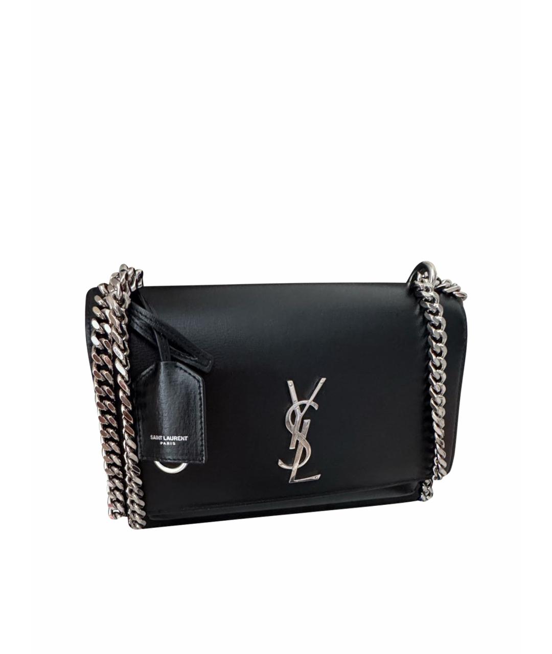 SAINT LAURENT Черная кожаная сумка через плечо, фото 1