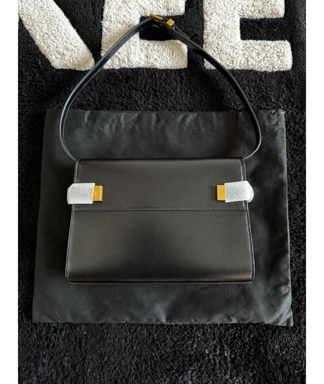 SAINT LAURENT Черная кожаная сумка с короткими ручками, фото 3