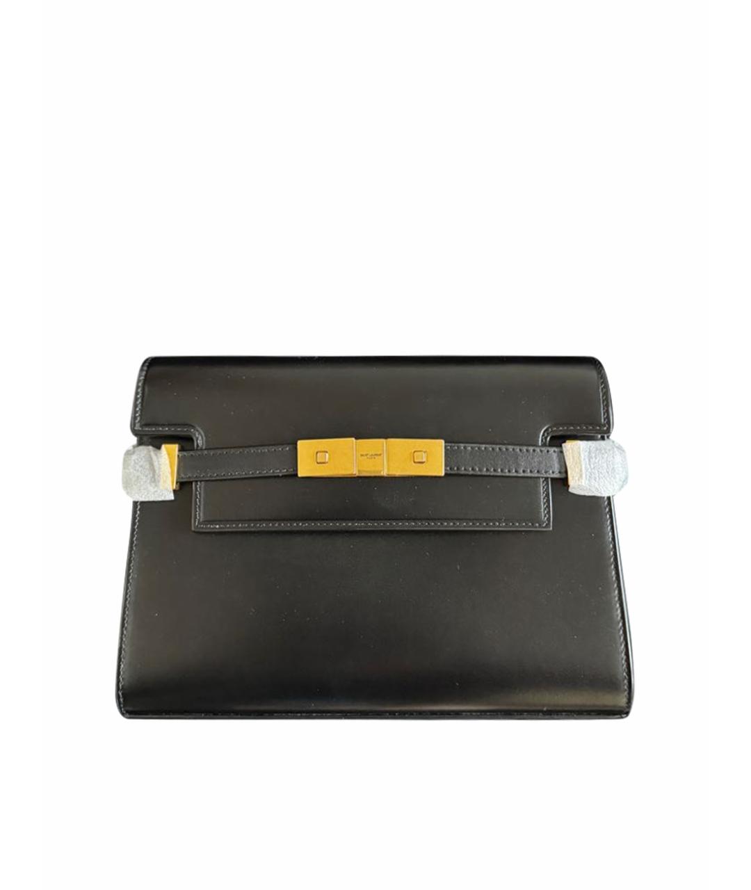 SAINT LAURENT Черная кожаная сумка с короткими ручками, фото 1