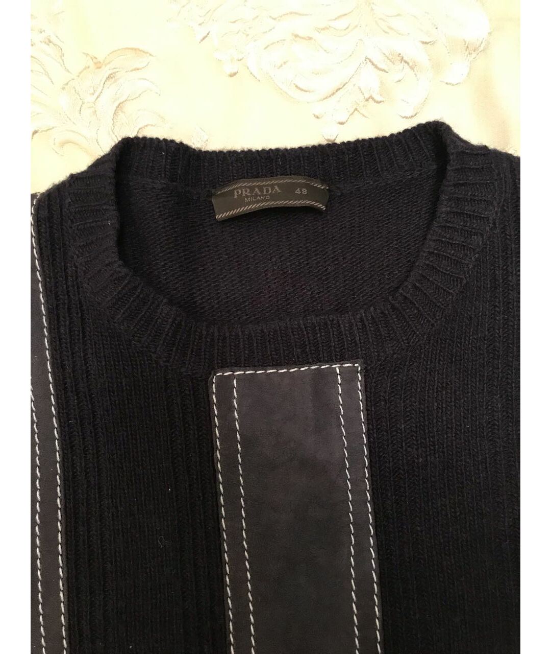 PRADA Темно-синий кашемировый джемпер / свитер, фото 8