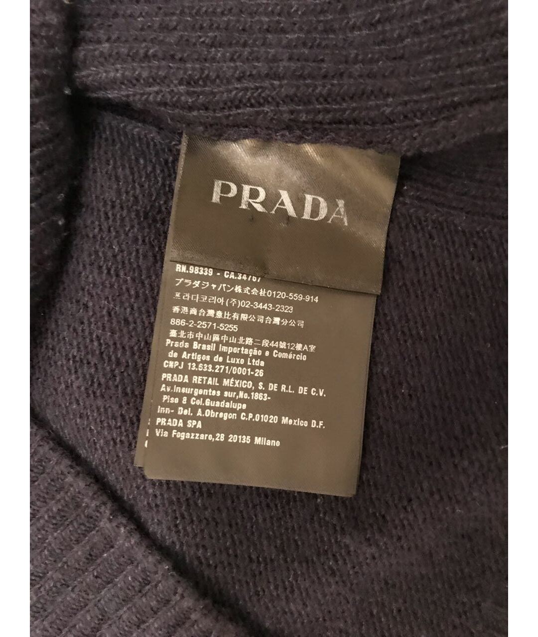 PRADA Темно-синий кашемировый джемпер / свитер, фото 3