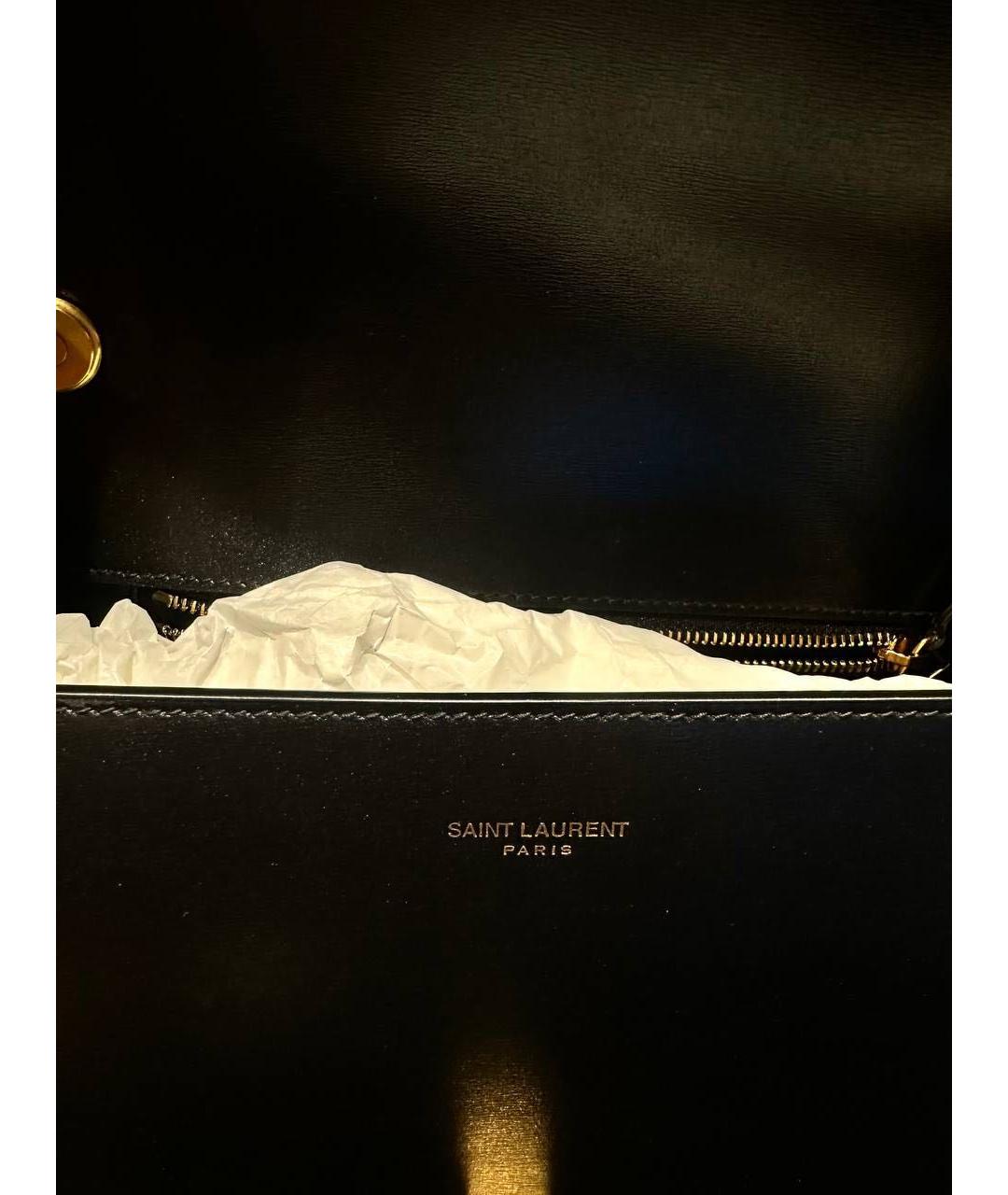 SAINT LAURENT Черная кожаная сумка через плечо, фото 4