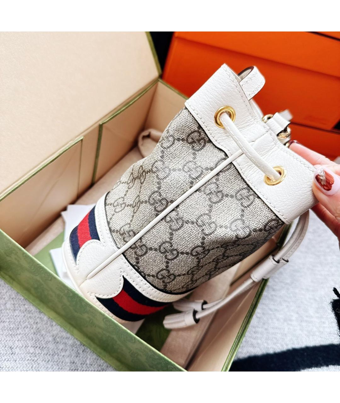 GUCCI Белая сумка тоут, фото 5