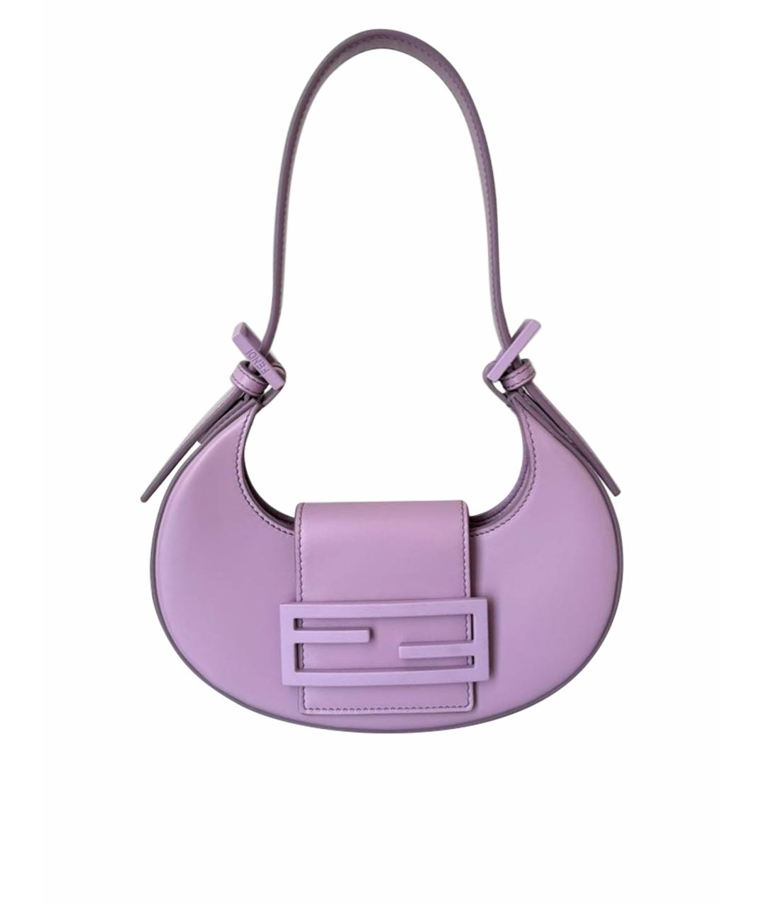 FENDI Фиолетовая кожаная сумка с короткими ручками, фото 1