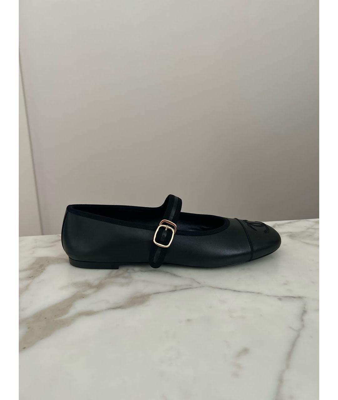 CHANEL Черные кожаные балетки, фото 5