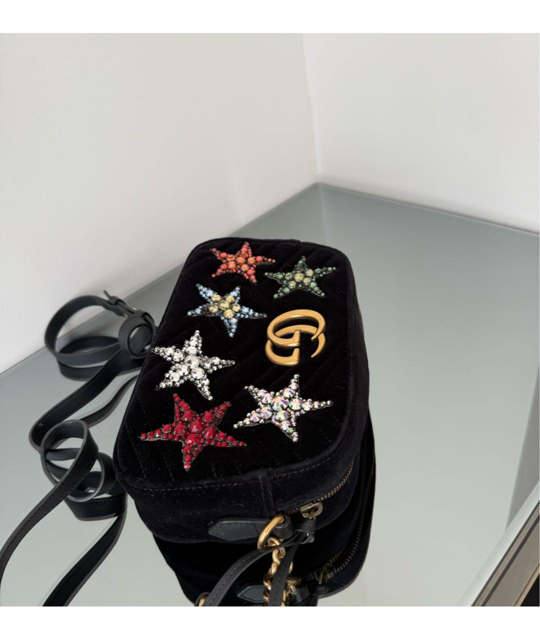GUCCI Черная бархатная сумка через плечо, фото 2