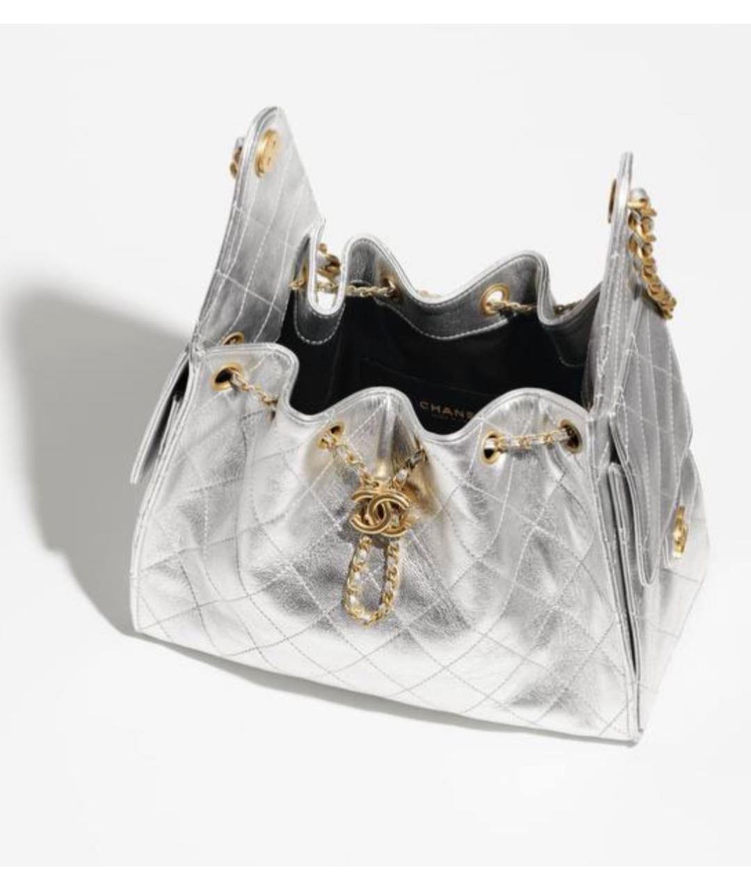 CHANEL Серебряная сумка тоут, фото 2