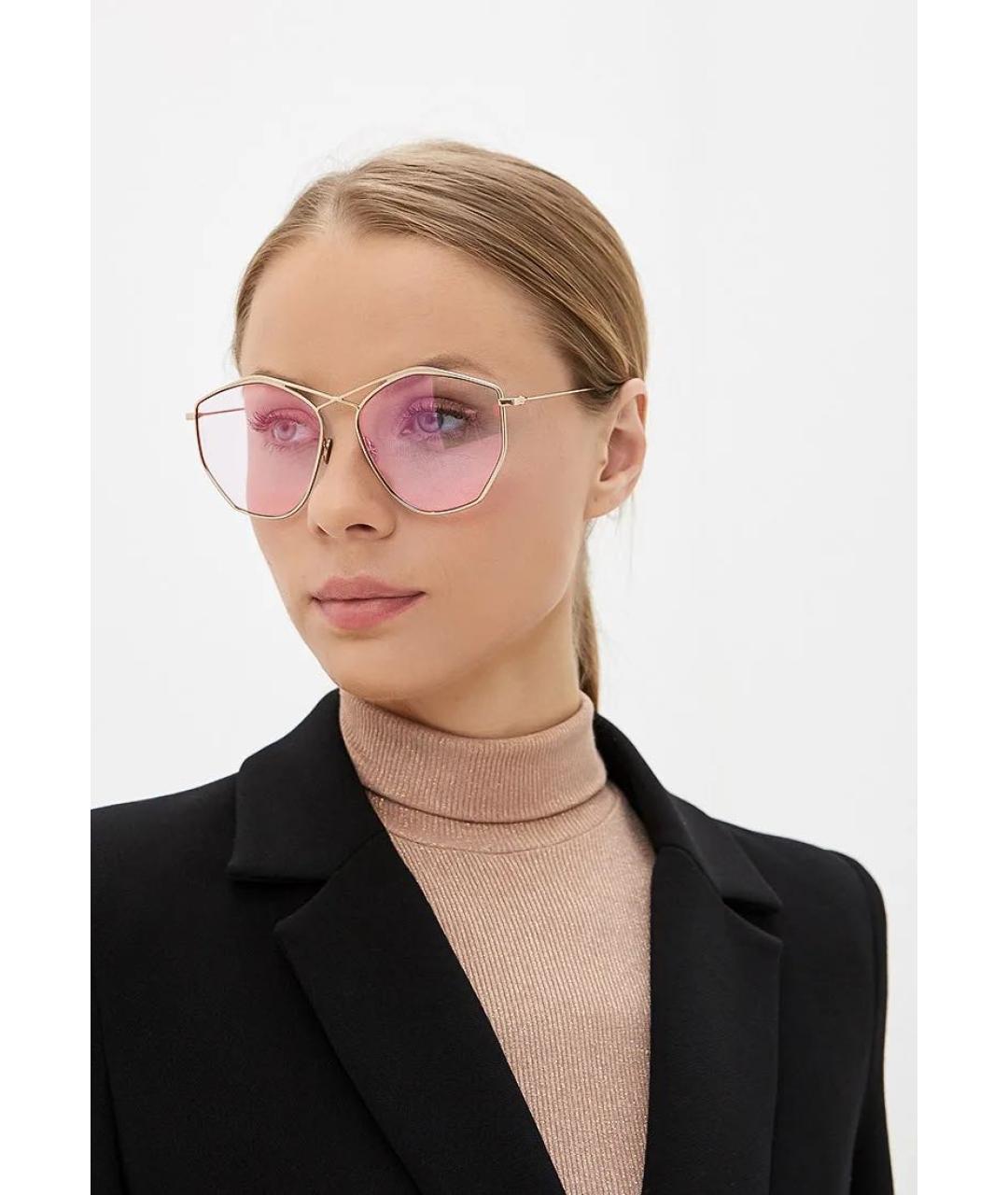 CHRISTIAN DIOR Розовые металлические солнцезащитные очки, фото 8