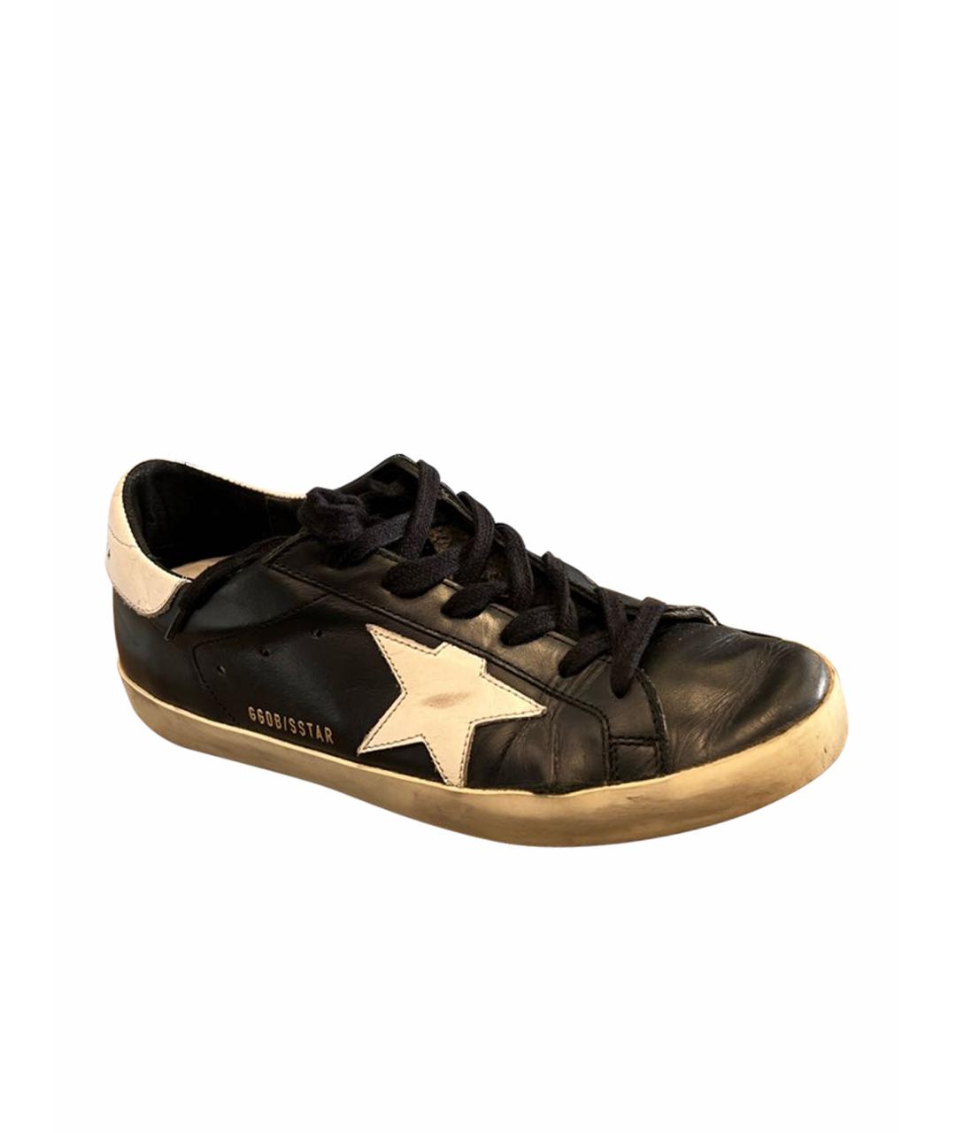 GOLDEN GOOSE DELUXE BRAND Черные кожаные кеды, фото 1