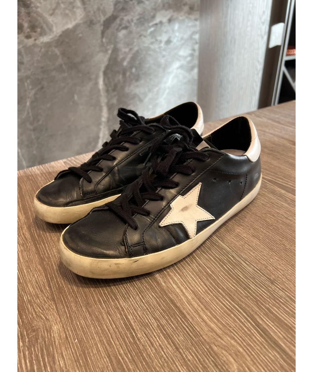 GOLDEN GOOSE DELUXE BRAND Черные кожаные кеды, фото 5