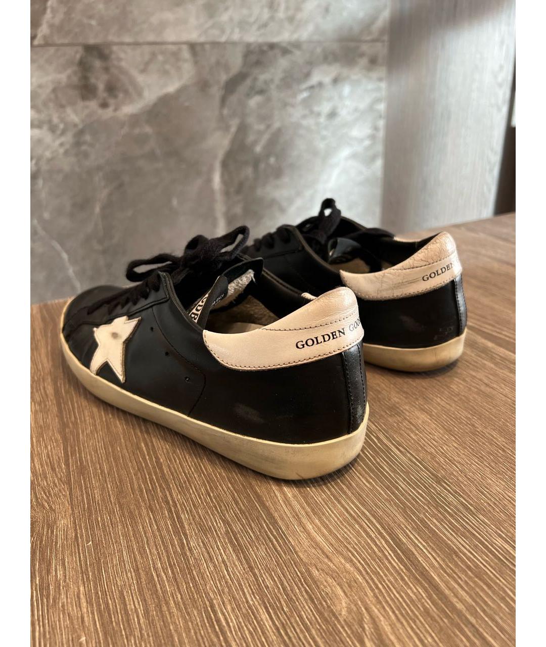 GOLDEN GOOSE DELUXE BRAND Черные кожаные кеды, фото 6