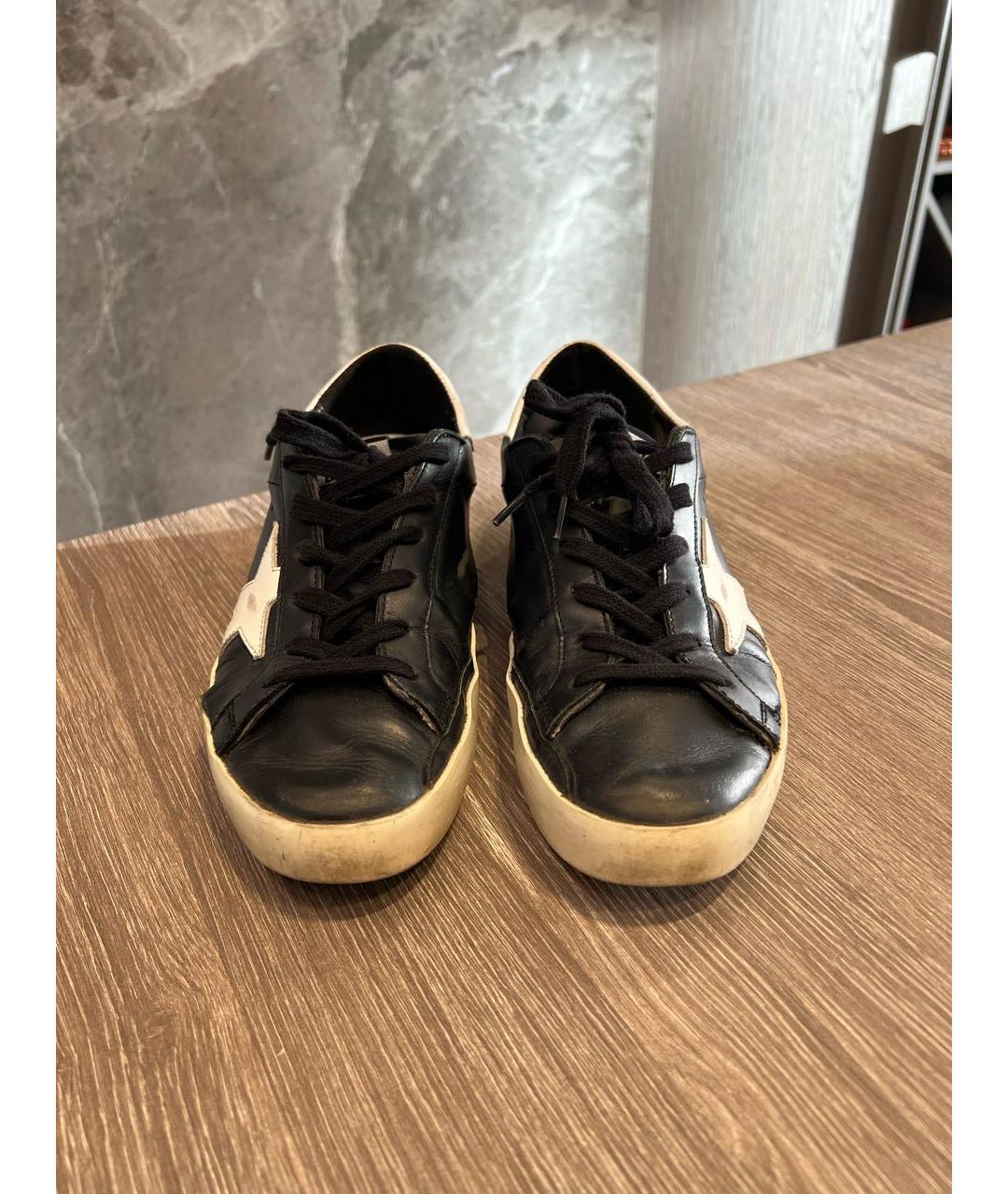 GOLDEN GOOSE DELUXE BRAND Черные кожаные кеды, фото 2