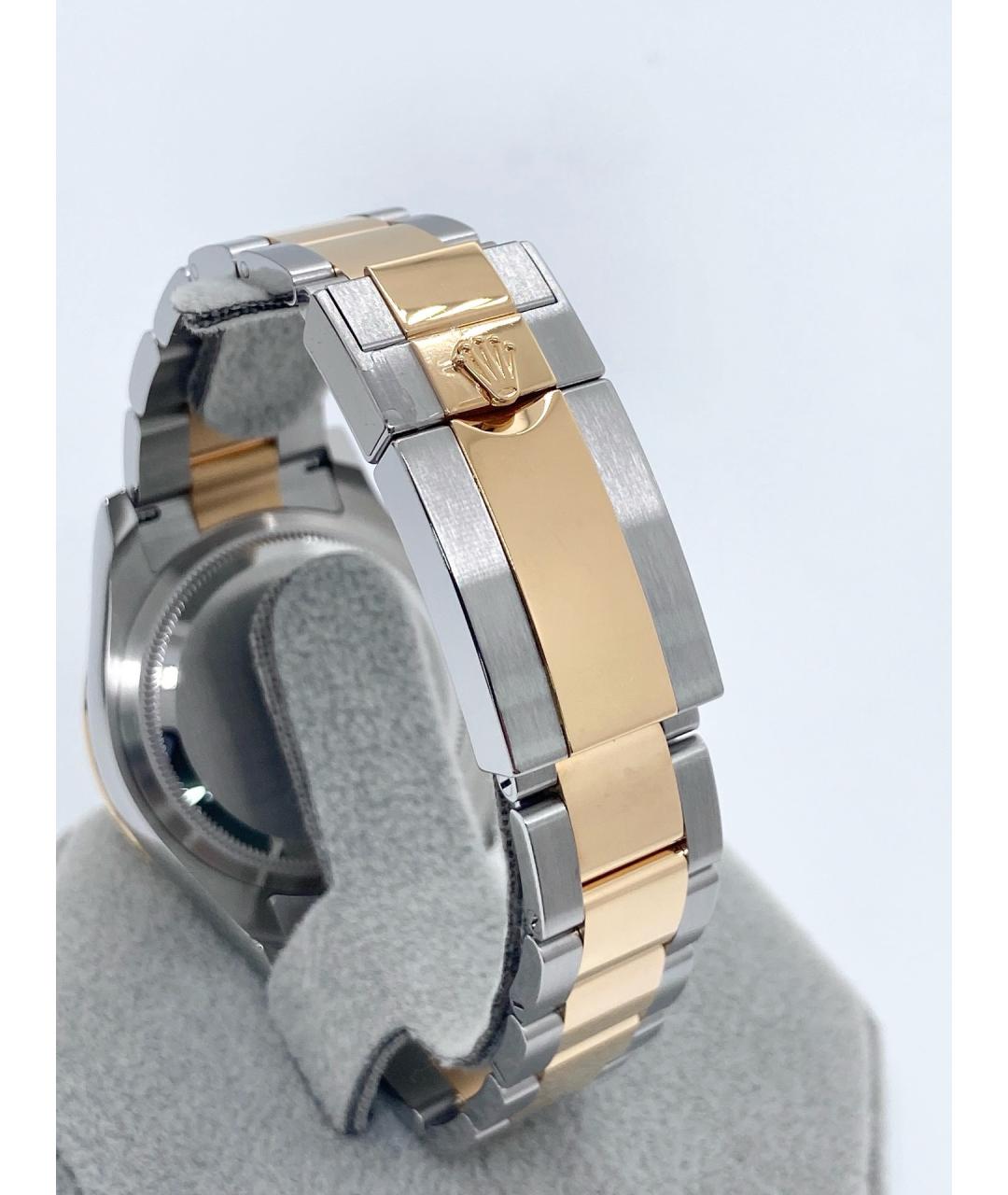 ROLEX Черные часы из желтого золота, фото 7