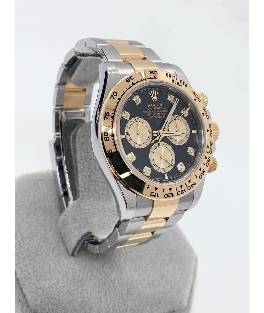 ROLEX Черные часы из желтого золота, фото 5