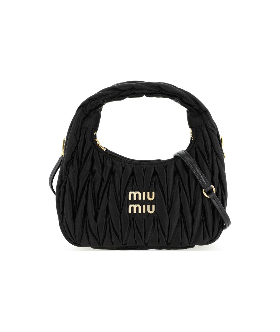MIU MIU Черная кожаная сумка с короткими ручками, фото 1