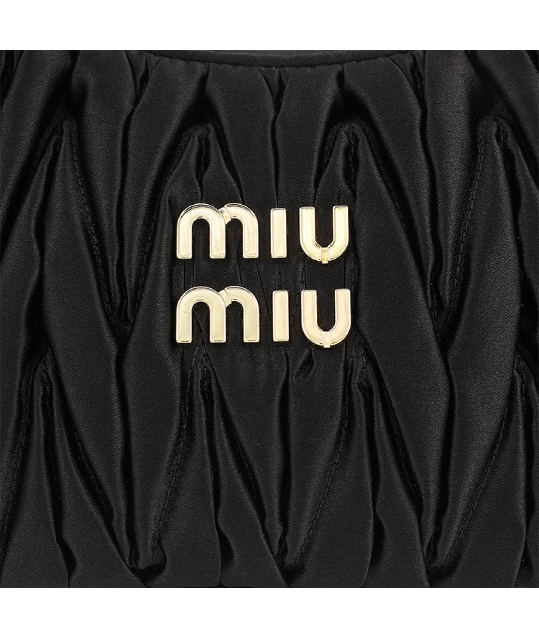 MIU MIU Черная кожаная сумка с короткими ручками, фото 6