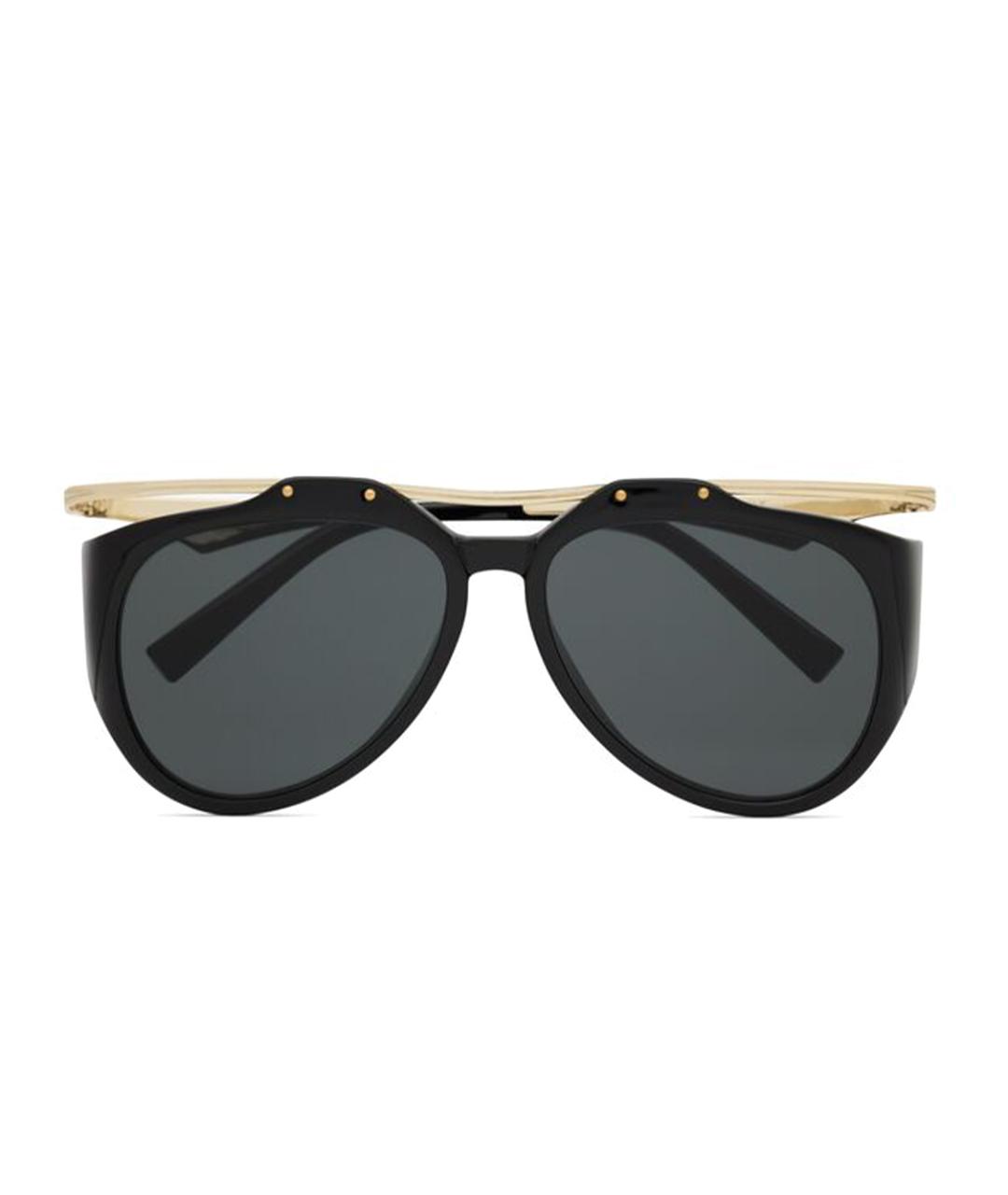 SAINT LAURENT Золотые пластиковые солнцезащитные очки, фото 2