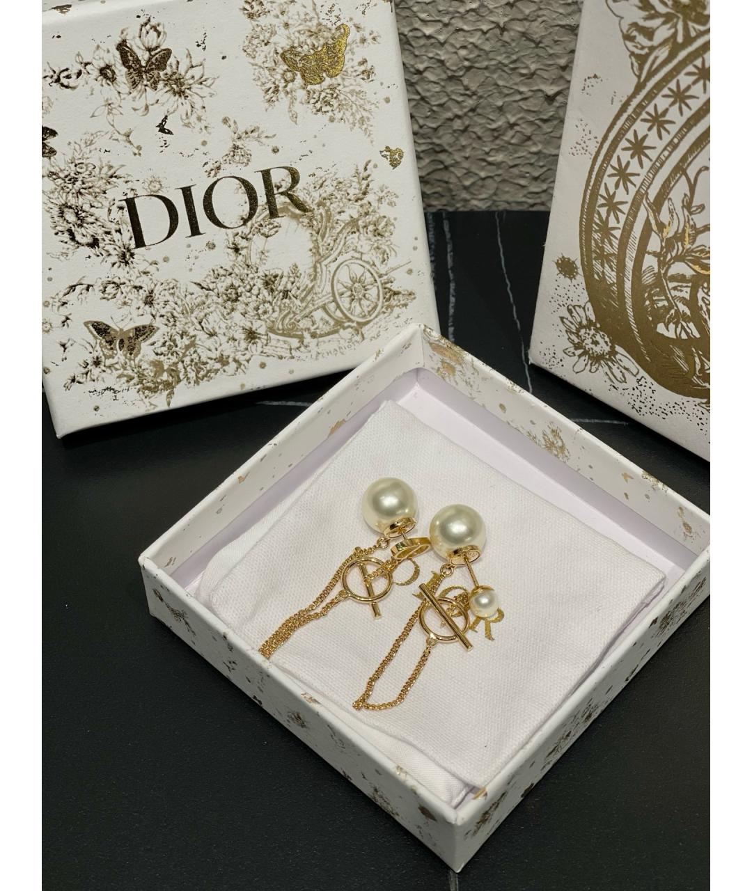 CHRISTIAN DIOR Белые серьги, фото 5