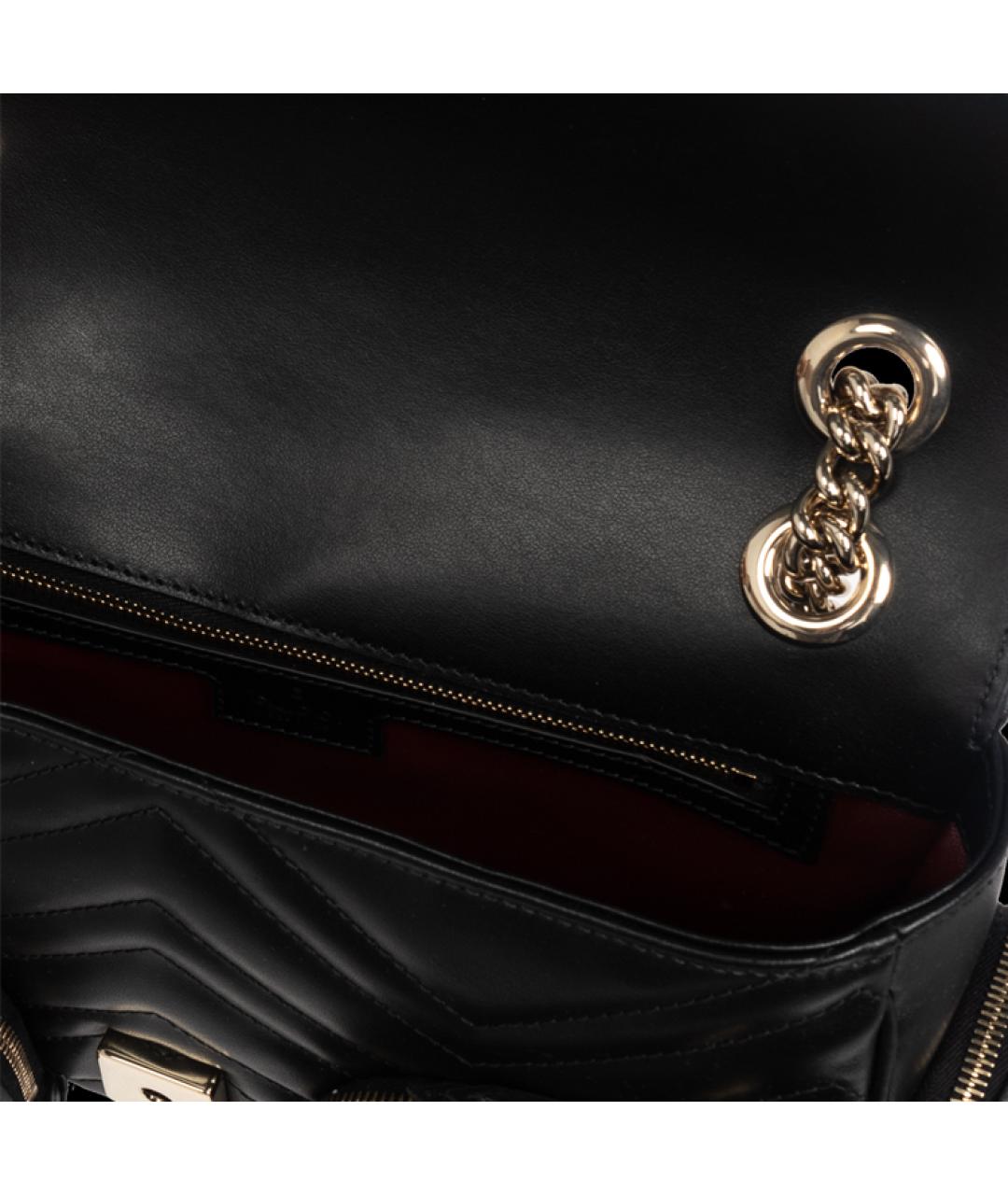 GUCCI Черная кожаная сумка через плечо, фото 4