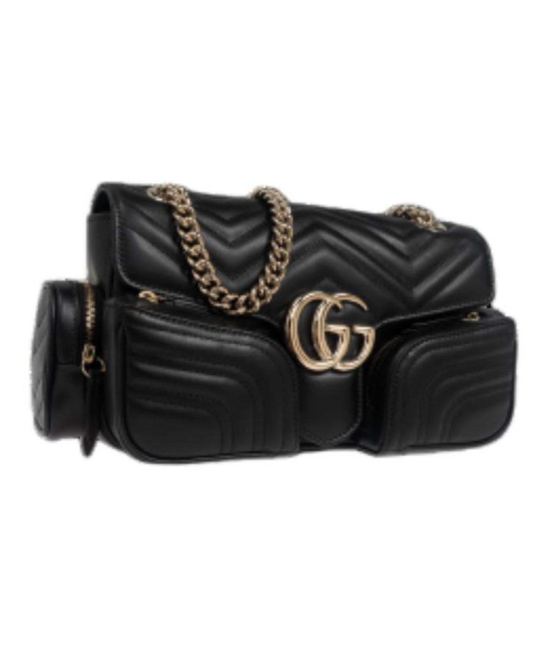 GUCCI Черная кожаная сумка через плечо, фото 2