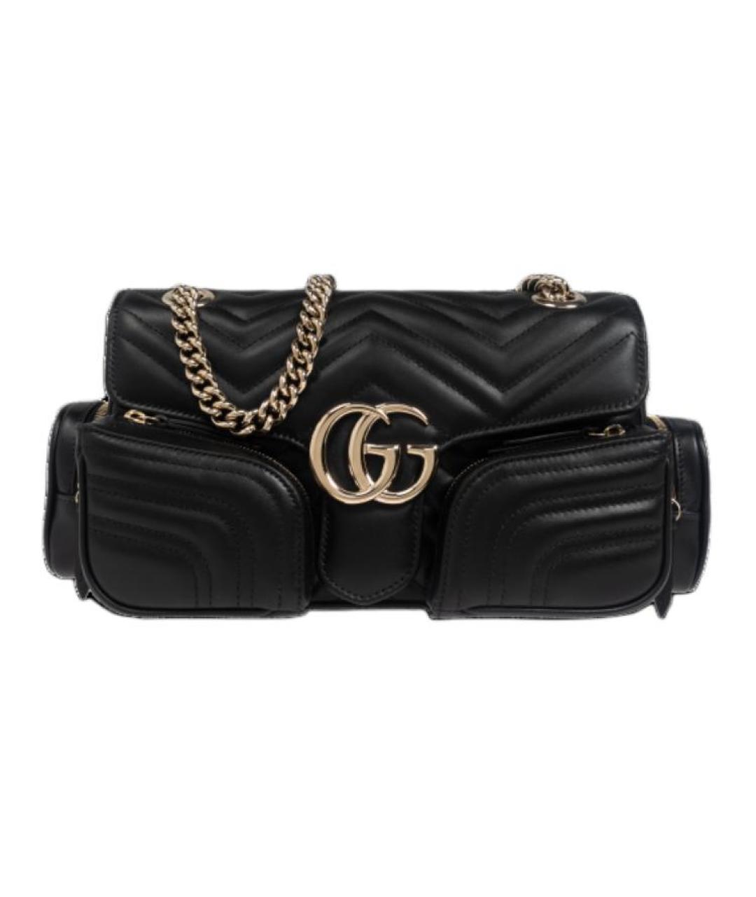 GUCCI Черная кожаная сумка через плечо, фото 1