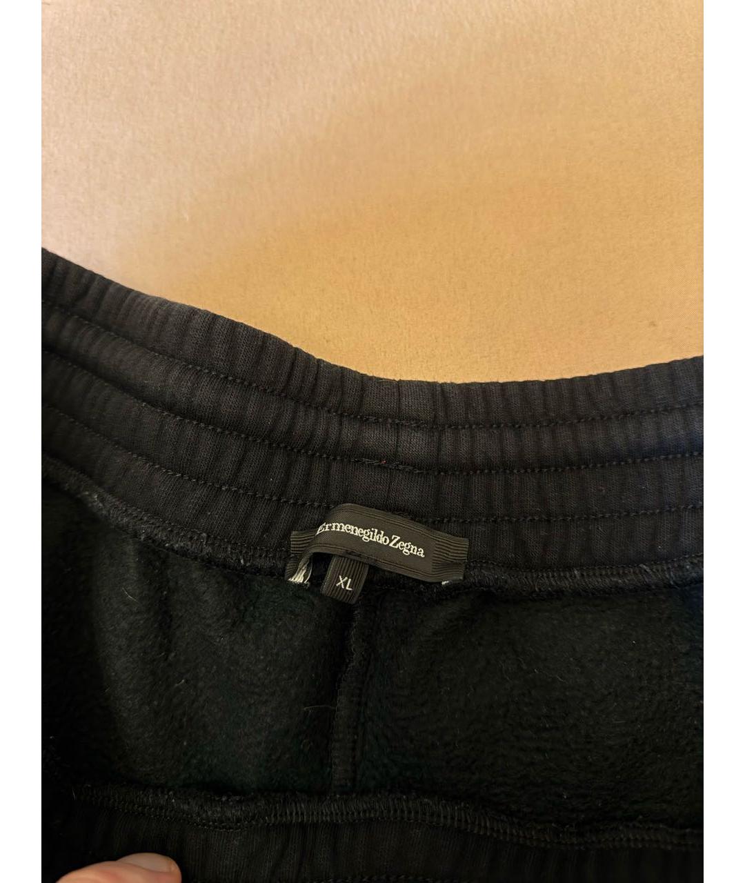 ERMENEGILDO ZEGNA Черные хлопковые повседневные брюки, фото 3