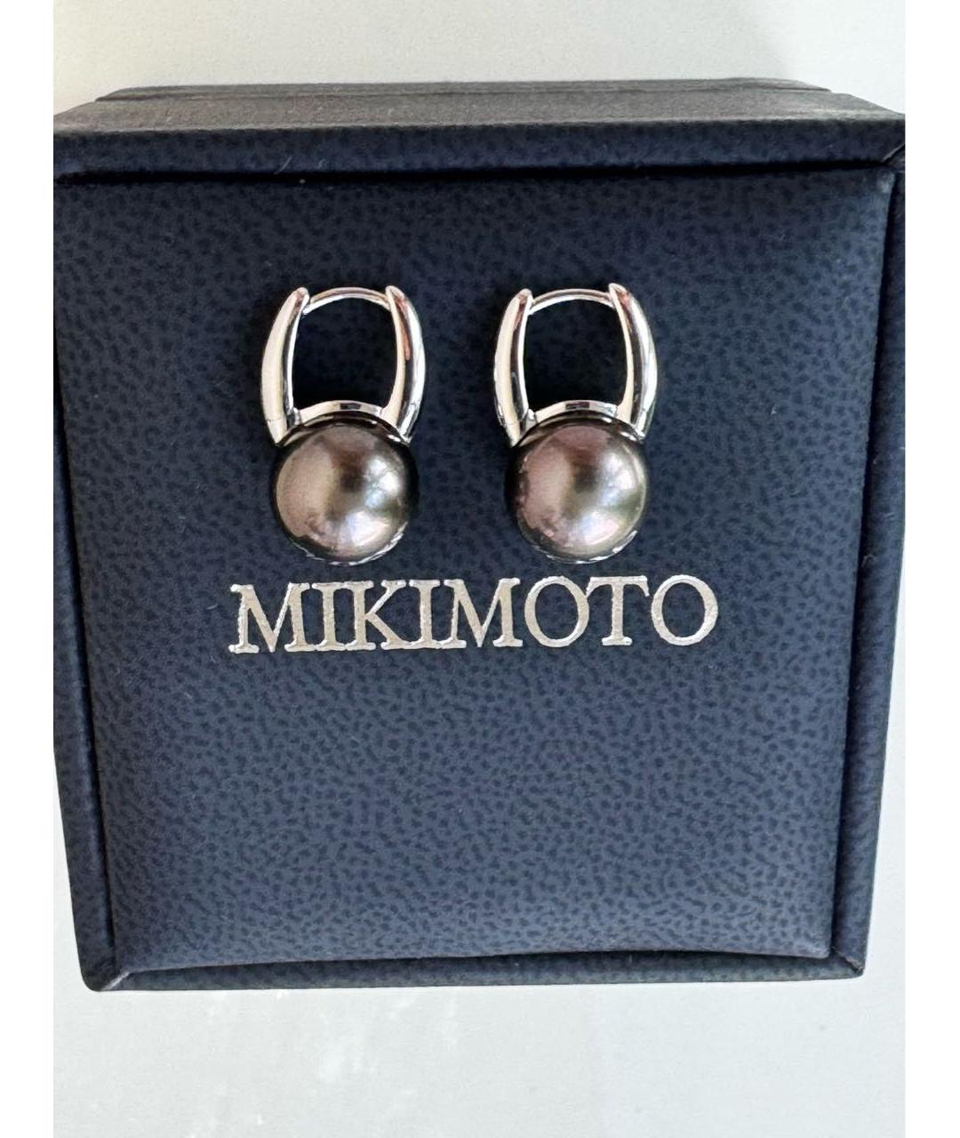 Mikimoto Белые серьги из белого золота, фото 3