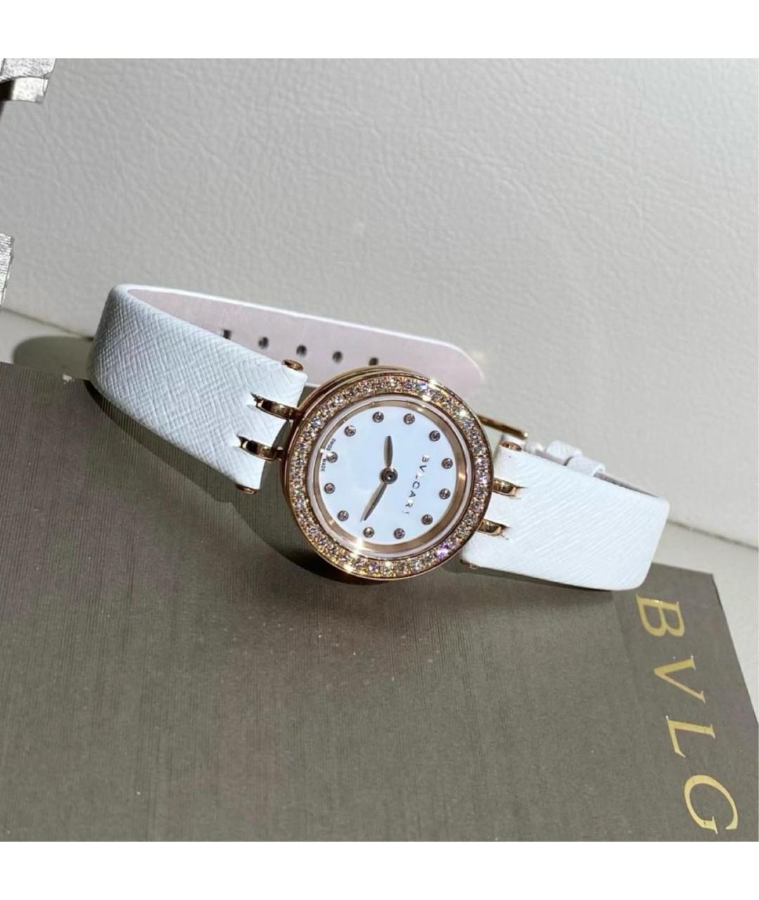 BVLGARI Белые часы из желтого золота, фото 2