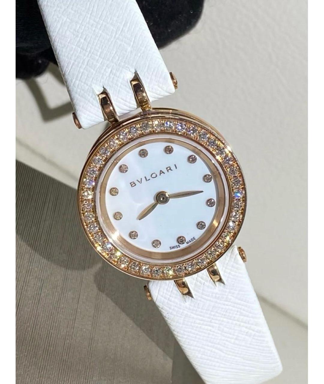 BVLGARI Белые часы из желтого золота, фото 3