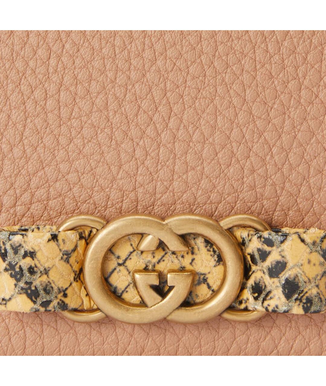 GUCCI Бежевый кожаный кошелек, фото 7