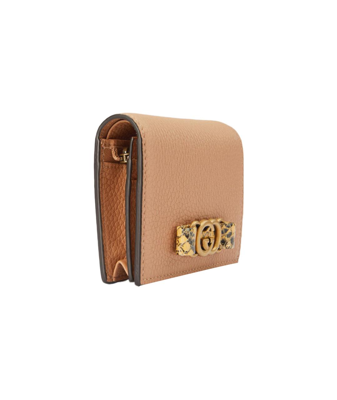 GUCCI Бежевый кожаный кошелек, фото 3