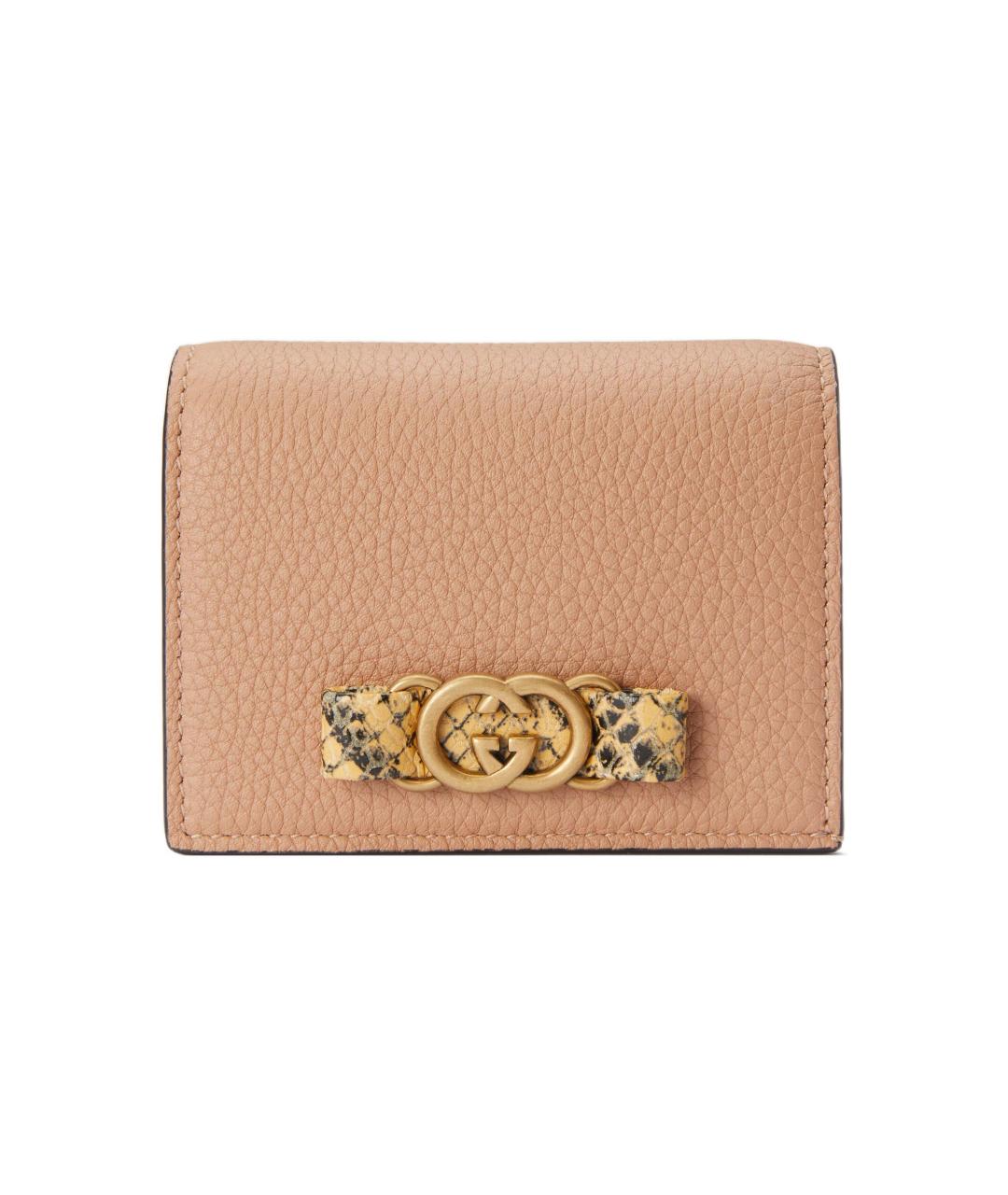 GUCCI Бежевый кожаный кошелек, фото 1