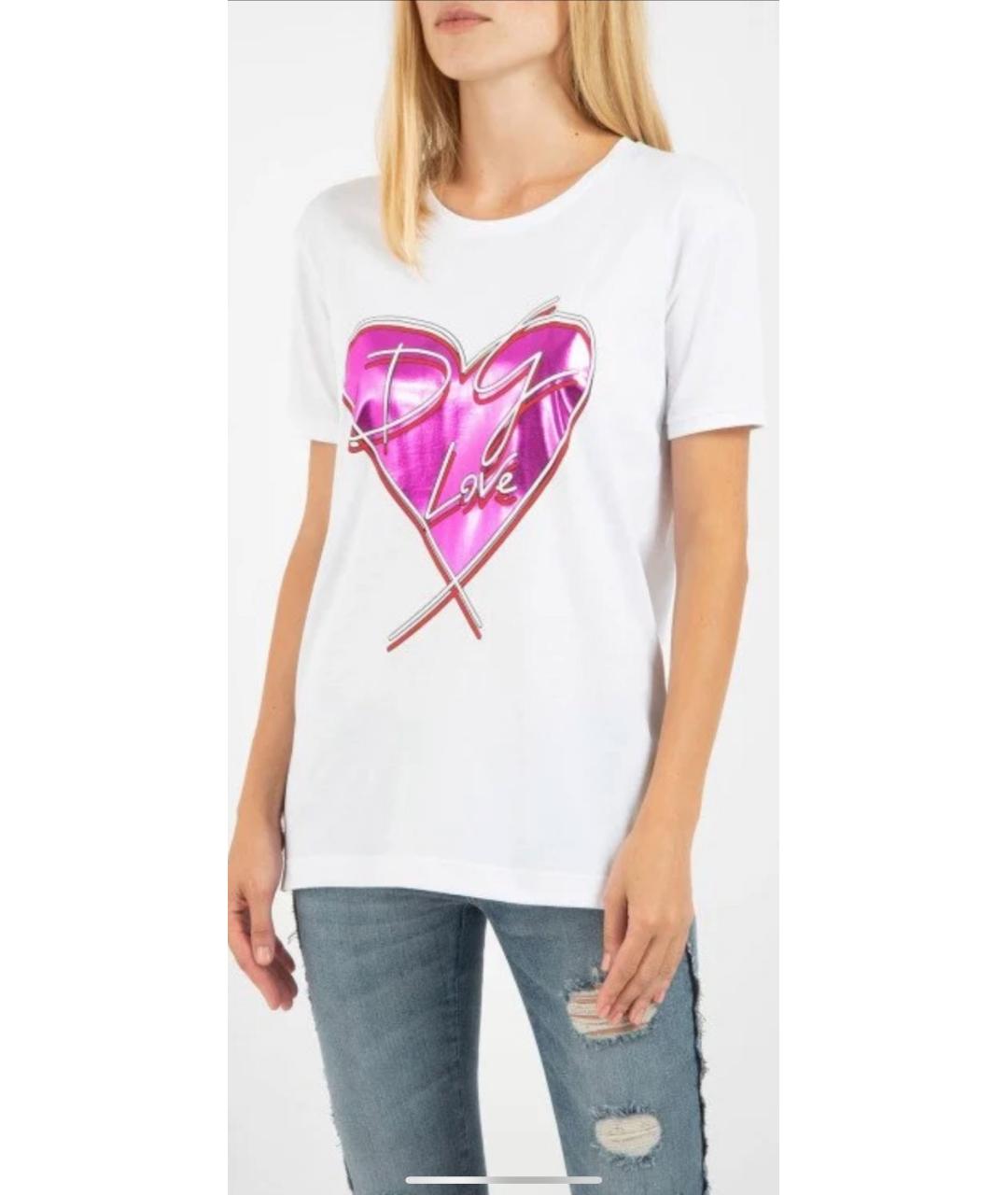 DOLCE&GABBANA Белая хлопковая футболка, фото 3