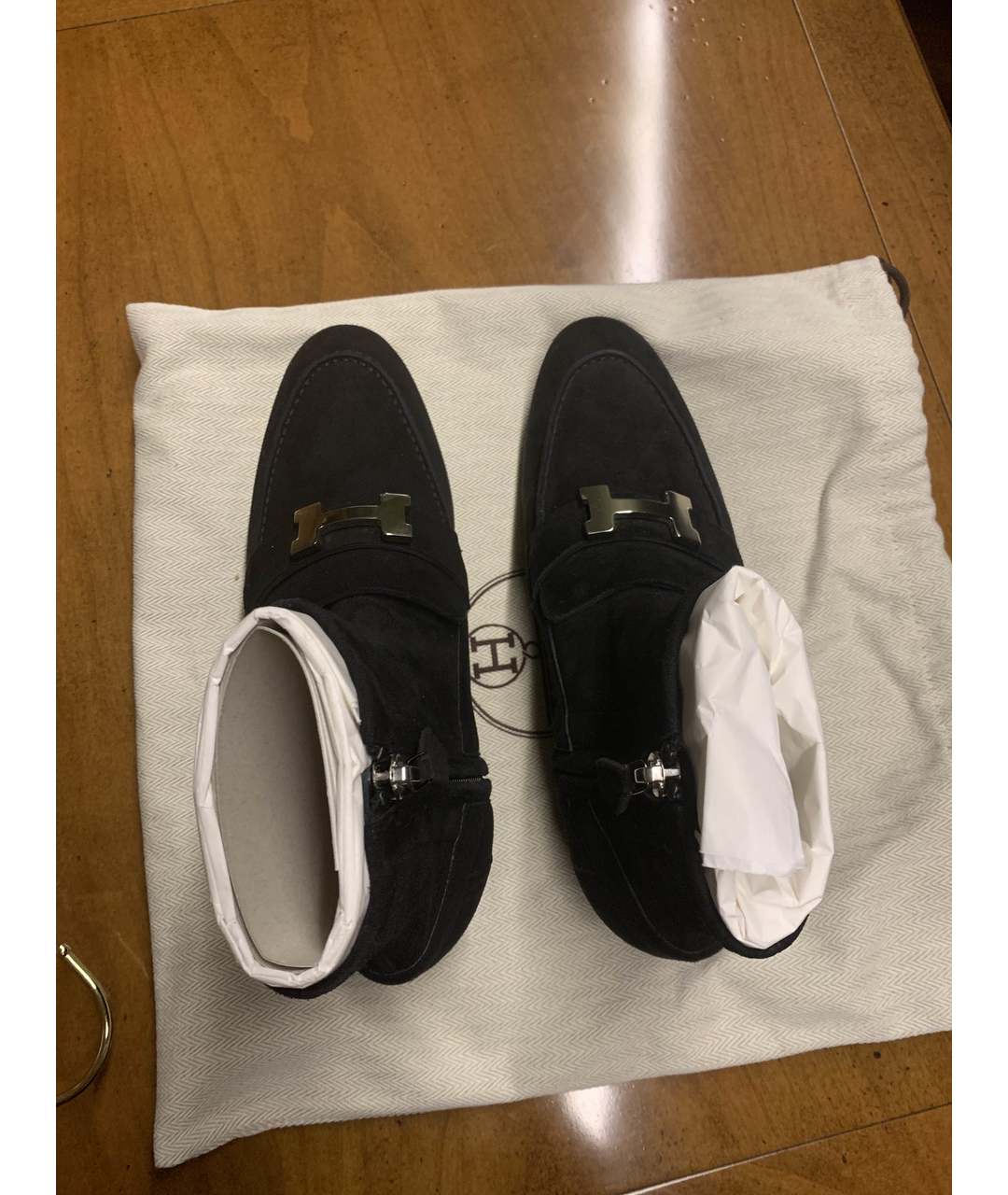 HERMES PRE-OWNED Черные замшевые ботинки, фото 3