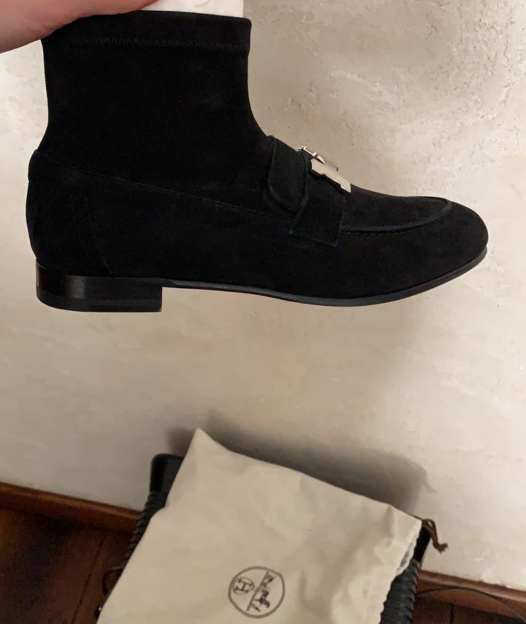 HERMES PRE-OWNED Черные замшевые ботинки, фото 6