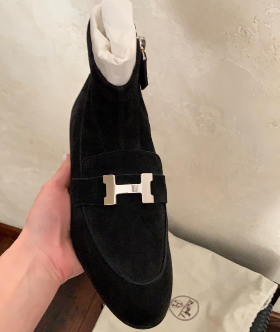 HERMES PRE-OWNED Черные замшевые ботинки, фото 2
