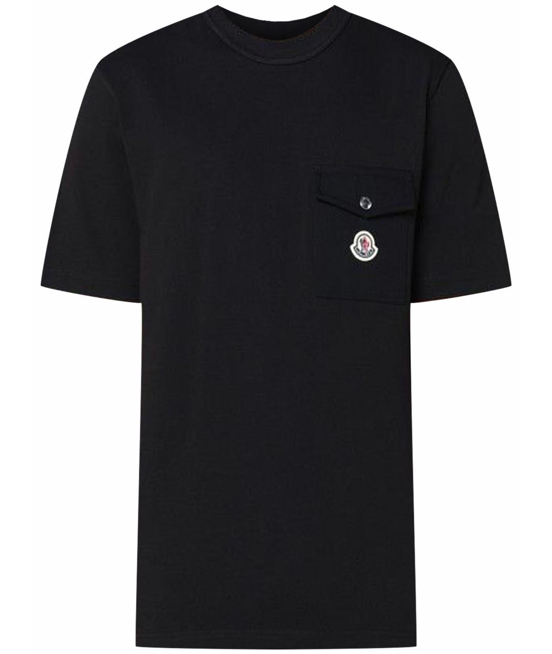 MONCLER Черная хлопковая футболка, фото 1