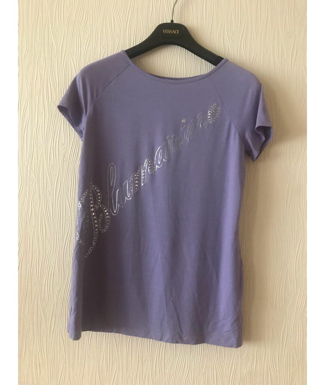 BLUMARINE Фиолетовая вискозная футболка, фото 5