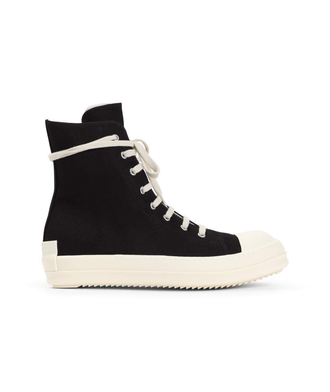 RICK OWENS DRKSHDW Черные текстильные высокие кроссовки / кеды, фото 1