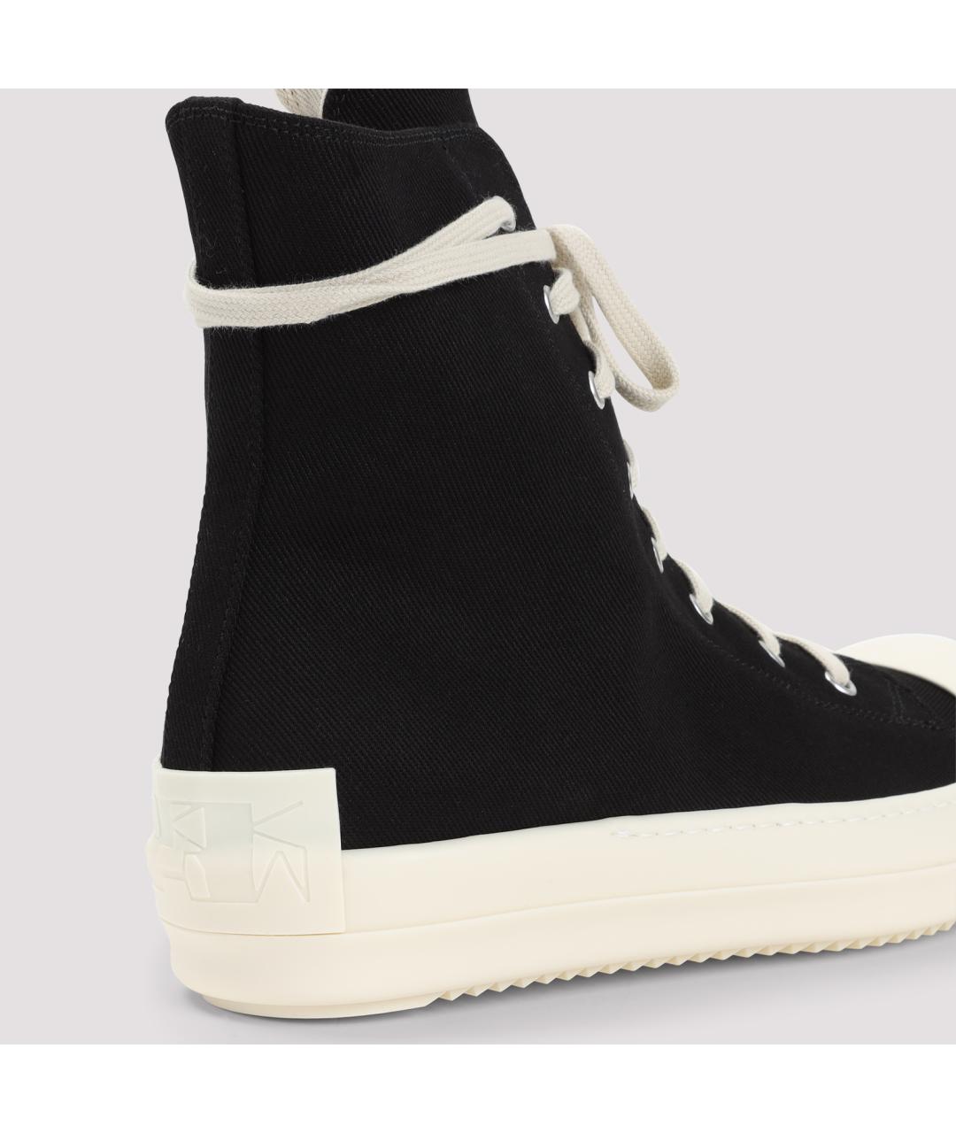 RICK OWENS DRKSHDW Черные текстильные высокие кроссовки / кеды, фото 4