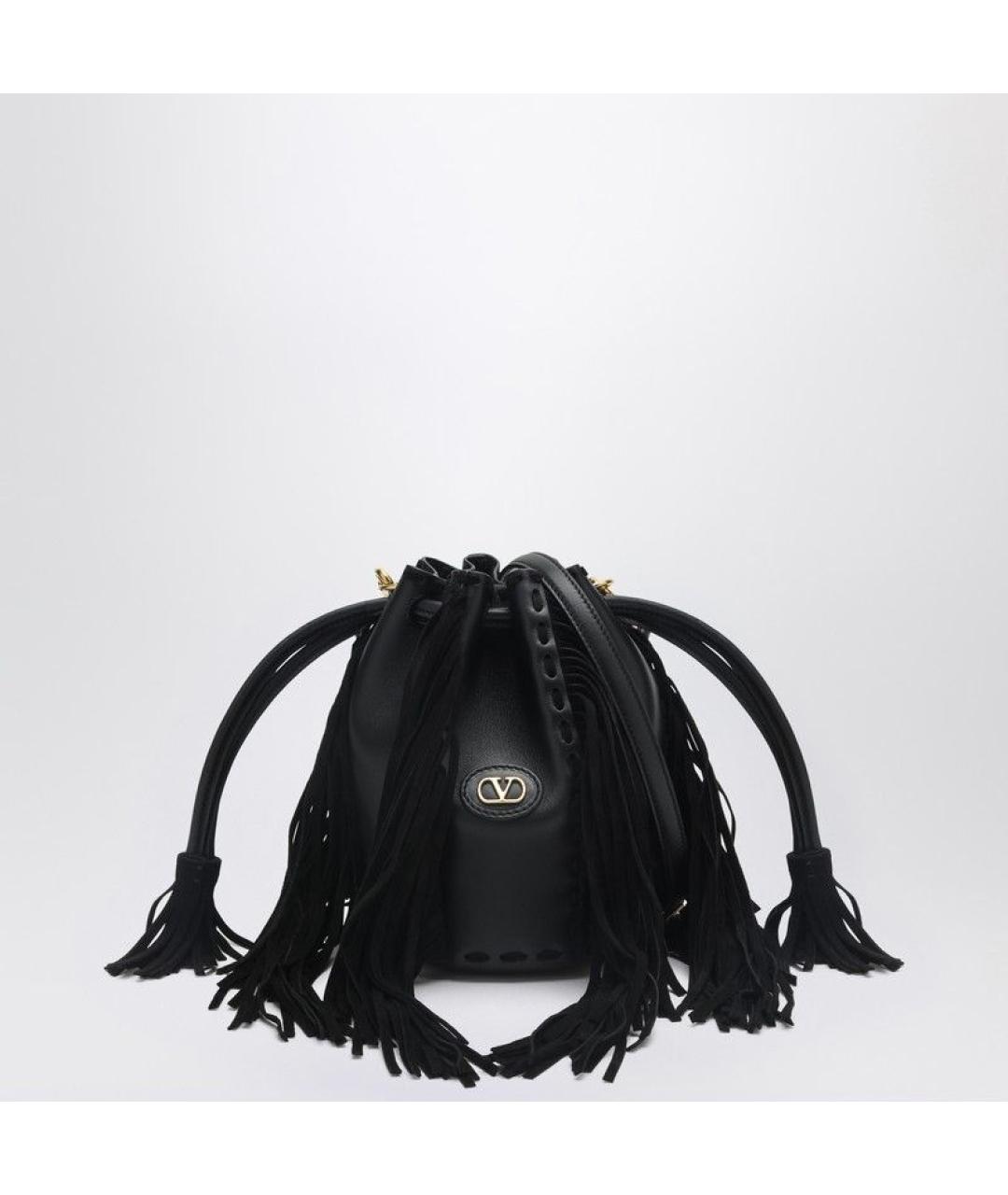 VALENTINO Черная кожаная сумка через плечо, фото 2