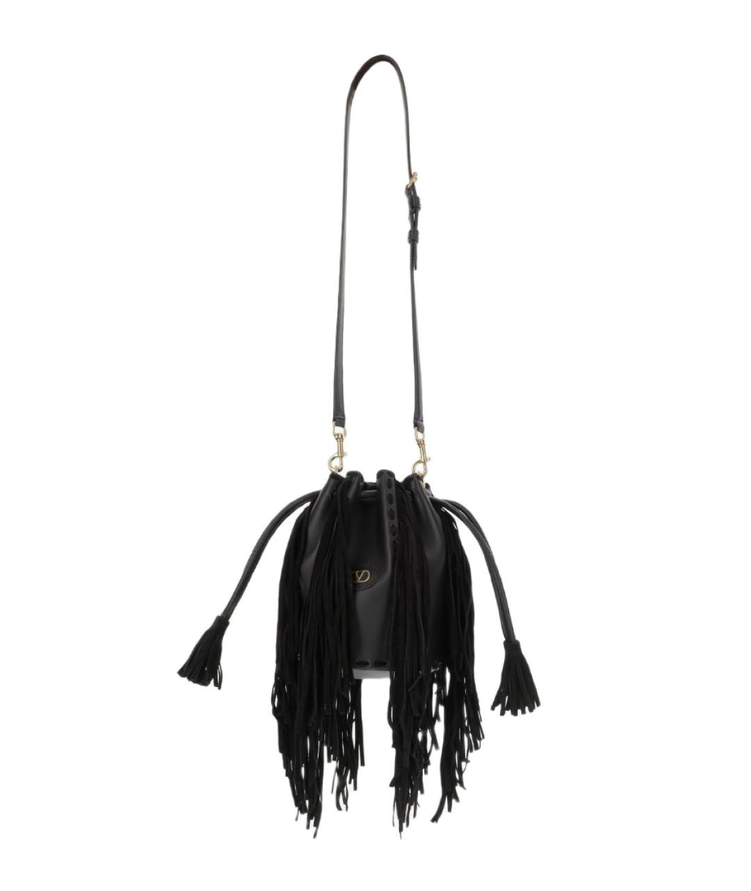 VALENTINO Черная кожаная сумка через плечо, фото 1