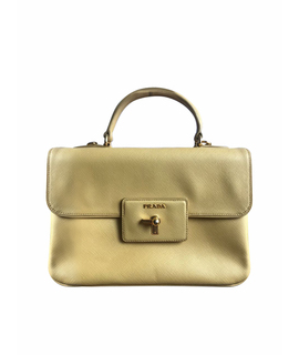 Сумка тоут PRADA Saffiano Leather Top Handle Flap Bag Yellow