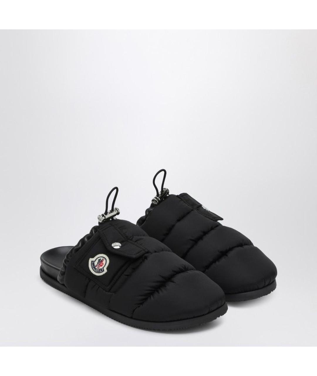 MONCLER Черные текстильные мюли, фото 2