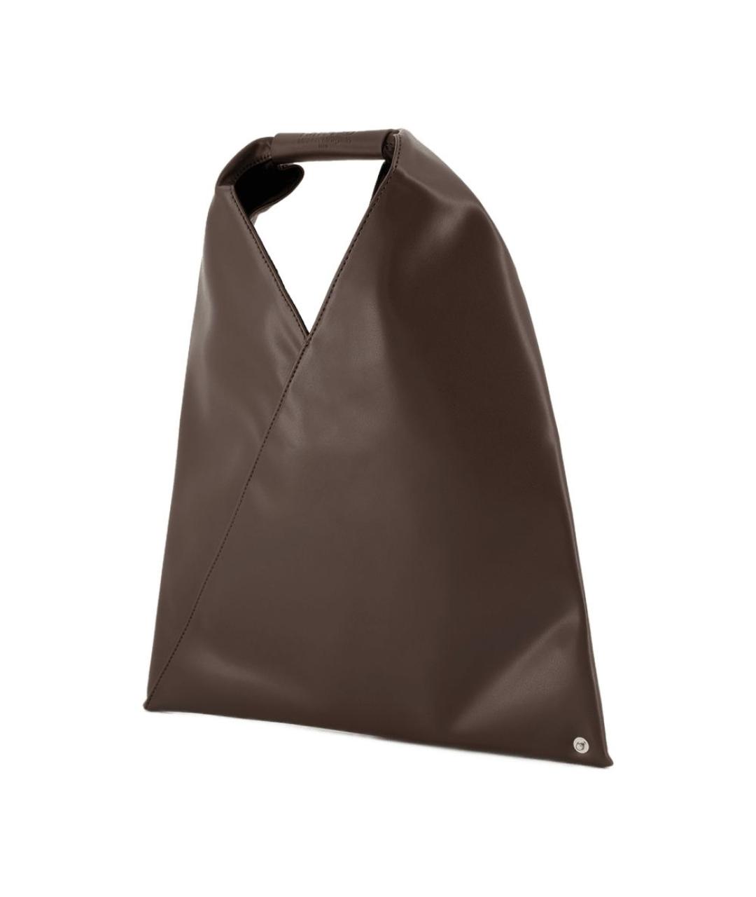MM6 MAISON MARGIELA Коричневая синтетическая сумка тоут, фото 2