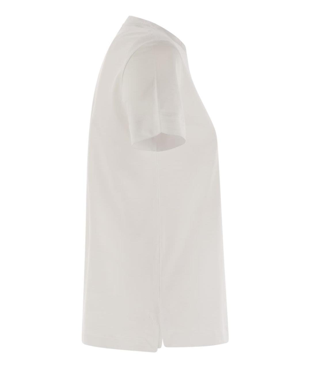 'S MAX MARA Белая хлопковая футболка, фото 3